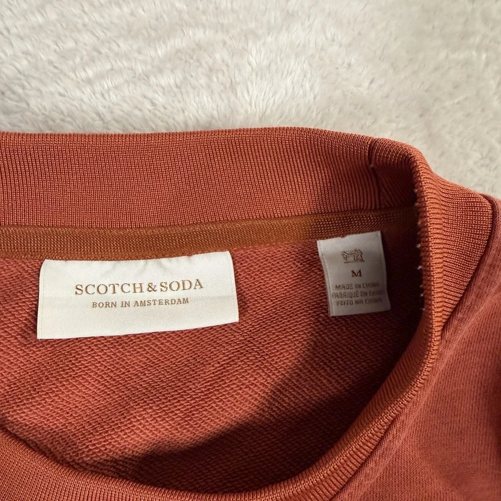Scotch & Soda Men's‎ Medium Amsterdam Art Graphic Crewneck Sweatshirt Rust Red